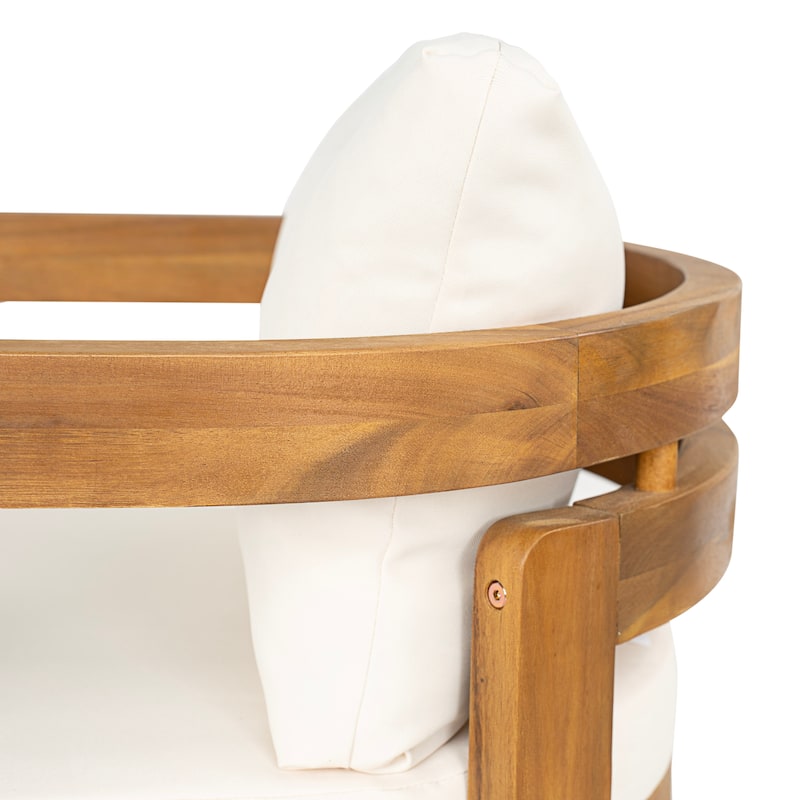 Christopher Knight Home - Acacia Wood Outdoor Patio Dining Chair Set with Cushions