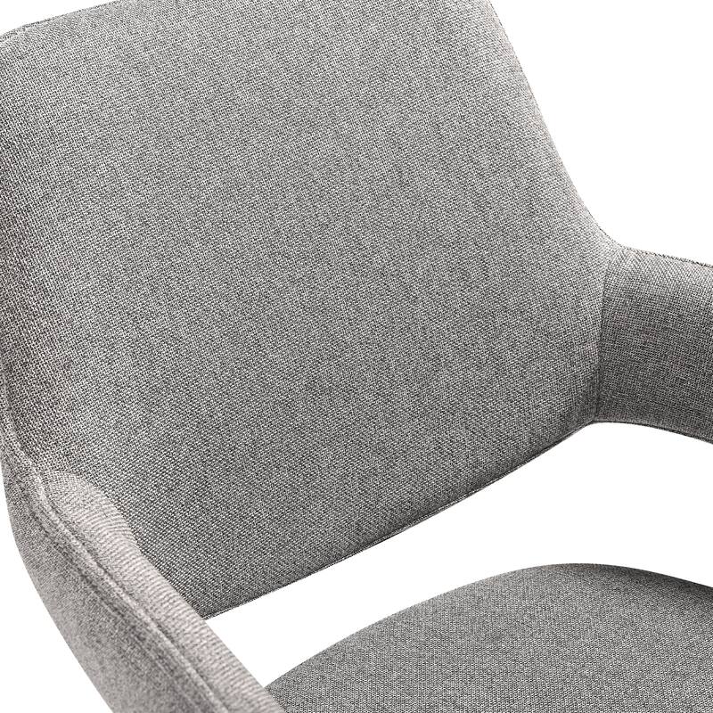 Penny Brown or Grey Fabric Swivel Dining Chairs with Black Metal Legs - Set of 2