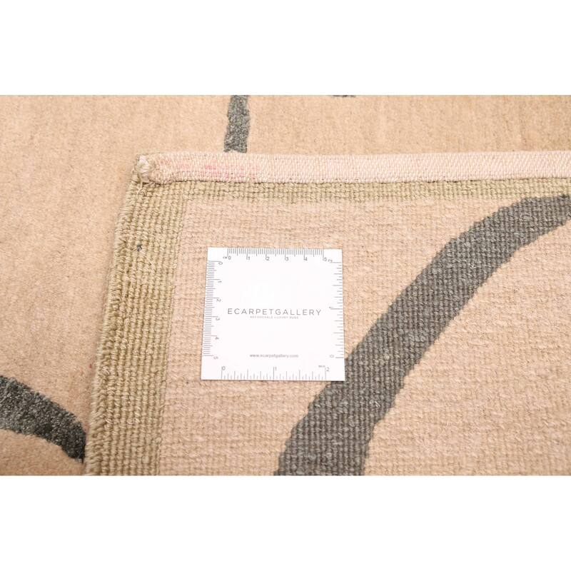 ECARPETGALLERY Hand-knotted Opulence Taupe Silk, Wool Rug - 8'1 x 9'10