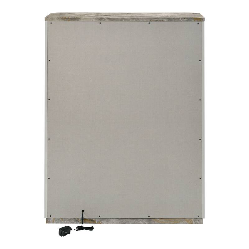 Furniture of America Sherri Modern 6-Piece Light Grey Solid Wood Kids Platform Bedroom Set with LED