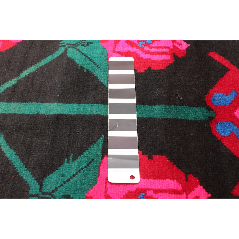 ECARPETGALLERY Hand-knotted Teimani Black Wool Rug - 2'10 x 4'11