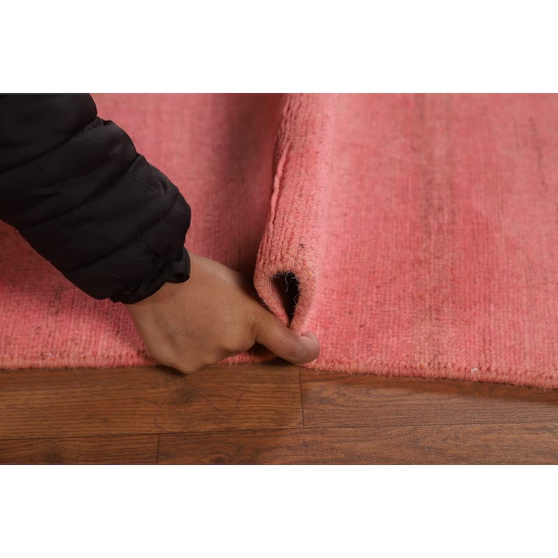 Modern Pink Gabbeh Oriental Area Rug Handmade Wool Carpet - 5'4"x 7'8"