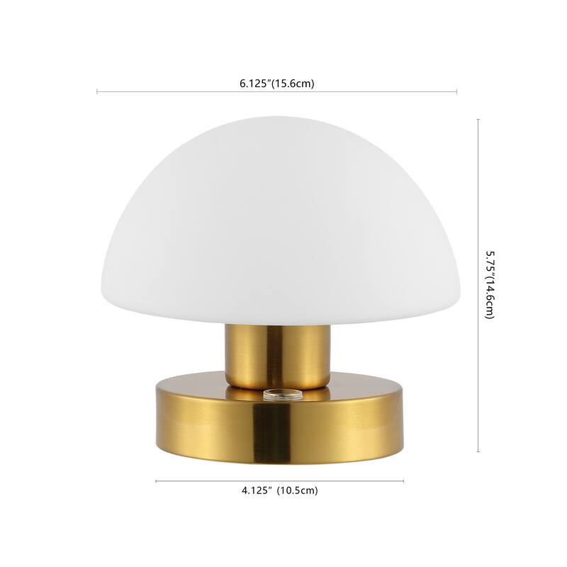 Nolan 5.75" Bohemian Farmhouse Iron Wireless Rechargeable Integrated LED Table Lamp, Oil Rubbed Bronze/White by JONATHAN Y