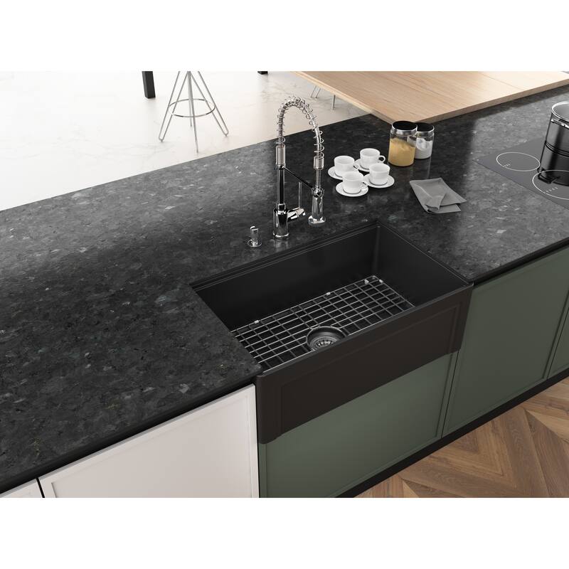 Devon 30 in. Fireclay Workstation Reversible Farmhouse Kitchen Sink