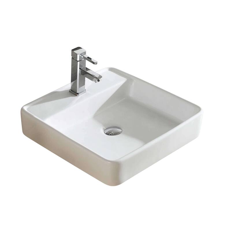 Fine Fixtures White Vitreous China Large Square Vessel Sink