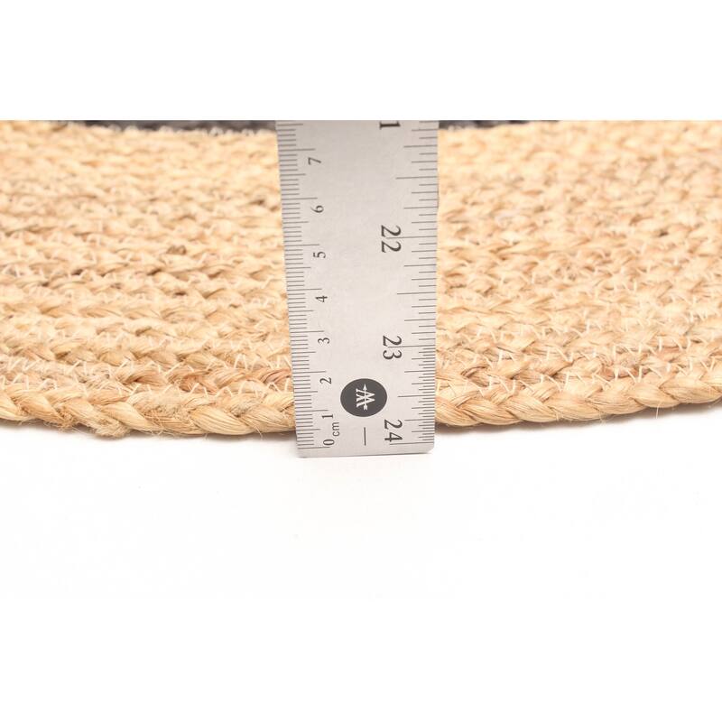 ECARPETGALLERY Braided Weave Palas Denizli Tan Jute Rug - 3'4 x 3'4