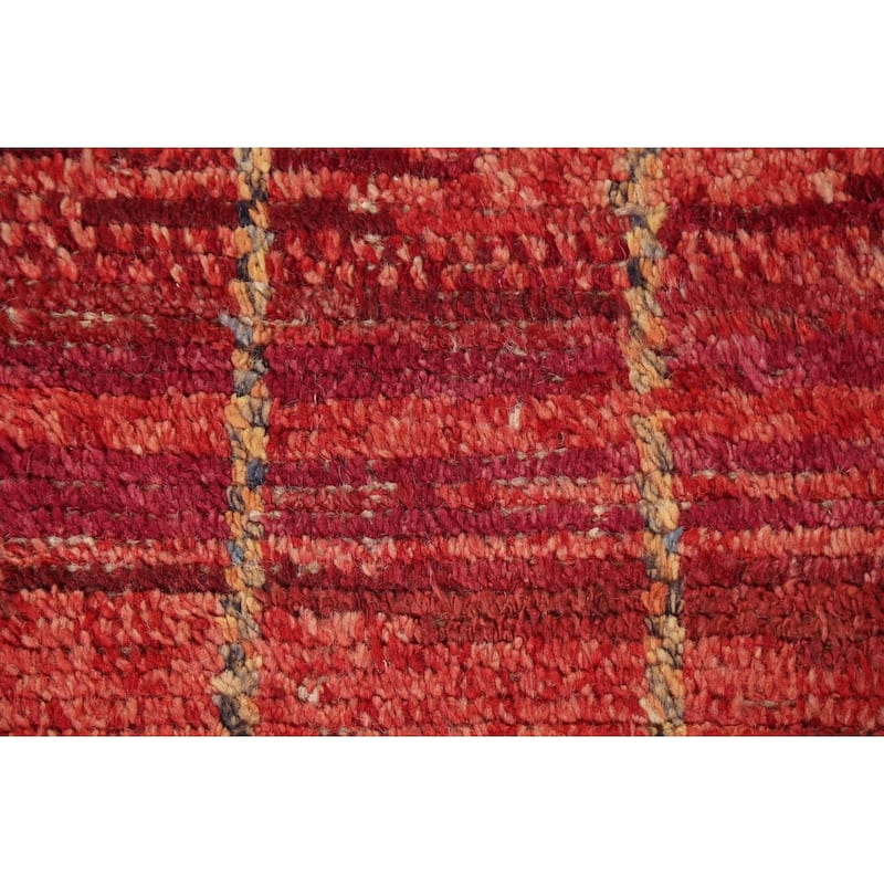 Geometric Modern Moroccan Oriental Runner Rug Hand-knotted Wool Carpet - 2'0" x 17'3"