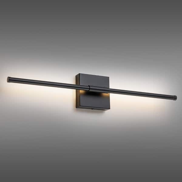 slide 2 of 121, 1-Light Black/ Gold/ Nickel Modern Long Linear Strip Wall Sconce Dimmable LED Bathroom Vanity Light