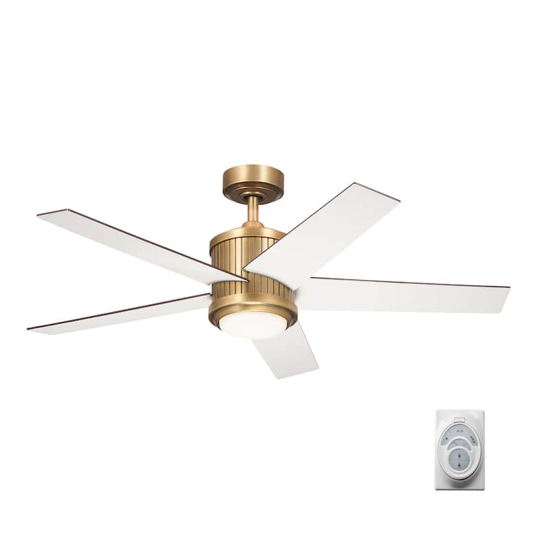 Kichler Lighting Brahm 48 inch Integrated LED Indoor Natural Brass Ceiling Fan