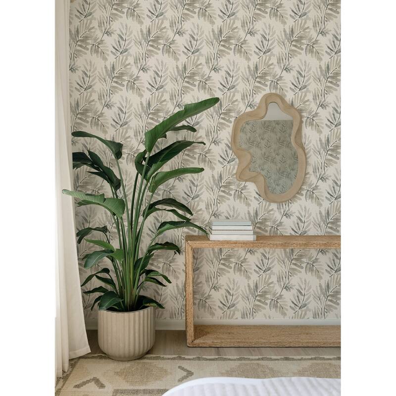 A-Street Prints Serenade Grey Ferns Wallpaper