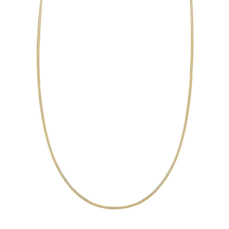 Curata 10k Yellow Gold 1.4mm Lite Snake Chain Necklace (Lobster)