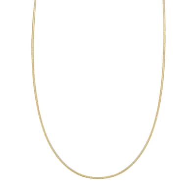 Curata 10k Yellow Gold 1.4mm Lite Snake Chain Necklace (Lobster)