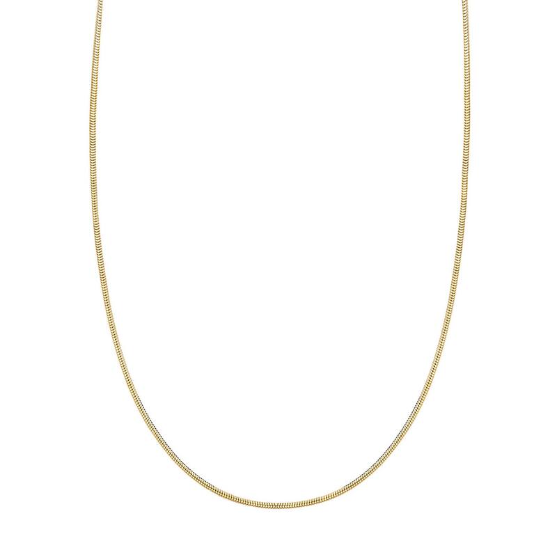 Curata 14k Yellow Gold 1.4mm Lite Snake Chain Necklace (Lobster)