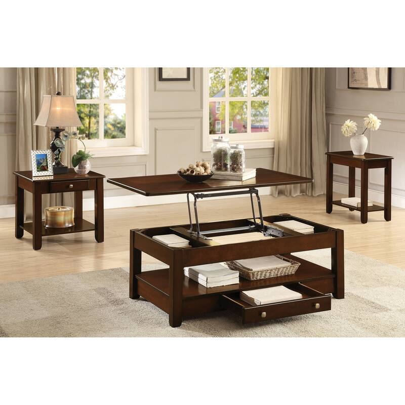 Contemporary End Table with Drawer and Shelf Wooden Furniture 1pc