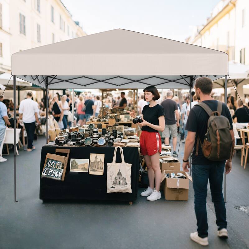 Gymax 10 X 10 FT Pop up Canopy Tent w/ Portable Carrying Bag 8 Stakes