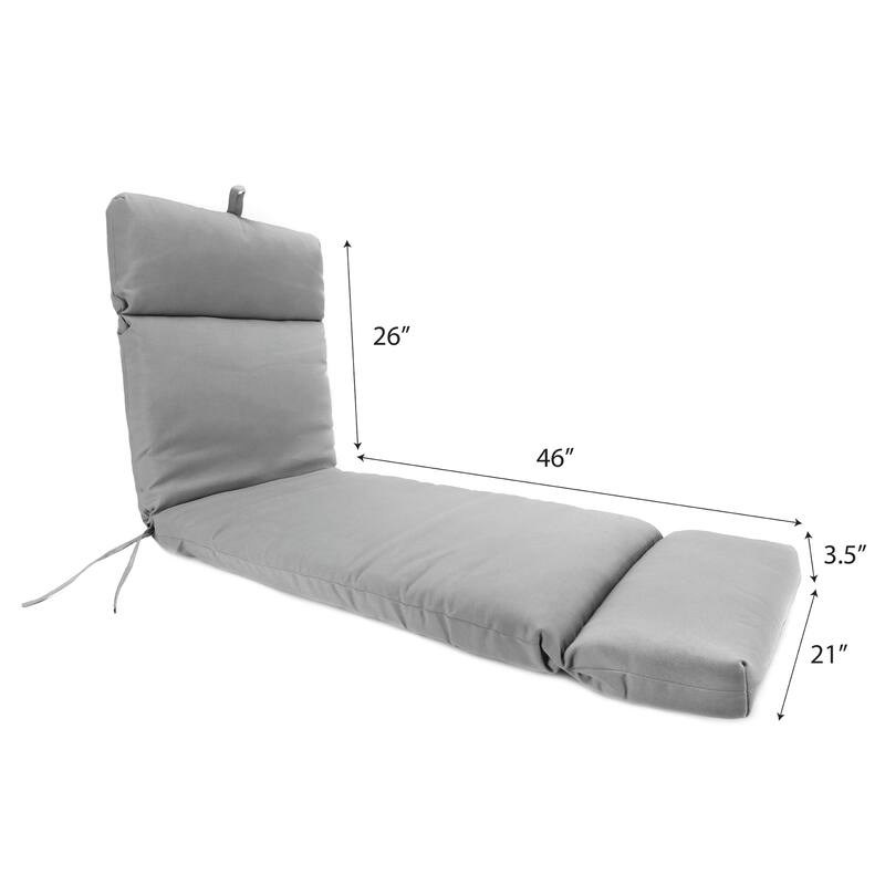 72" x 21" Outdoor Chaise Lounge Cushion with Ties and Loop - 72'' L x 21'' W x 3.5'' H