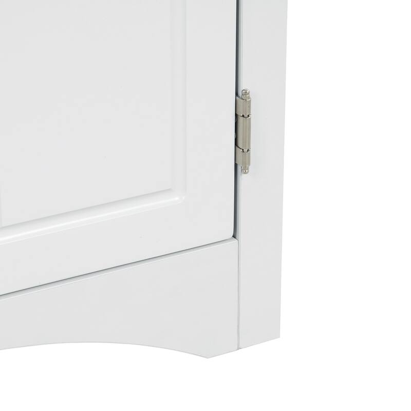 Blue Triangle Bathroom Storage Cabinet with Adjustable Shelves, Freestanding Floor Cabinet for Home Kitchen