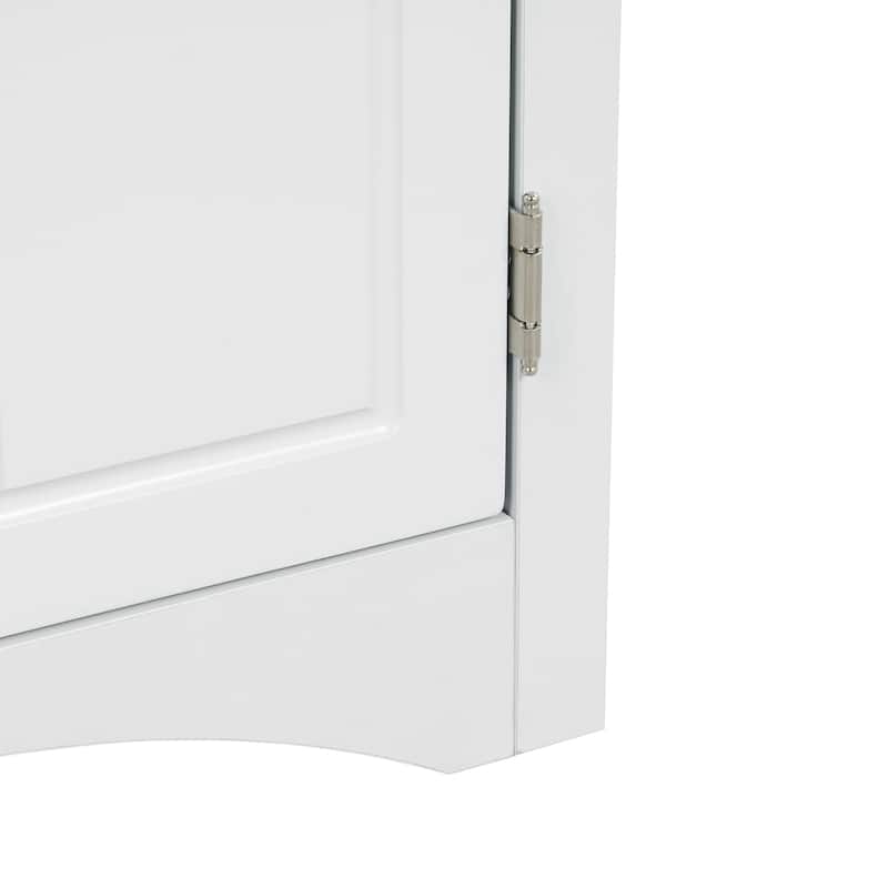 Triangle Floor Cabinet Storage Corner Cabinet with Adjustable Shelves and Brushed Nickle Knobs for Office Bathroom Living Room