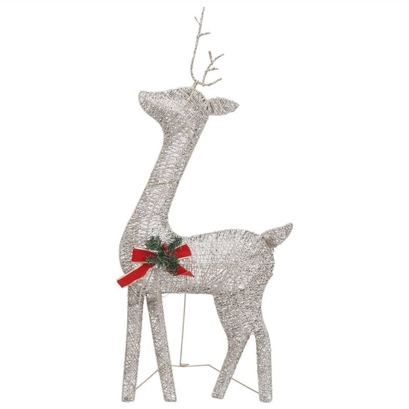 Edy Outdoor Christmas Decor Set of 3, 90 Warm White LEDs, Red - Warm White