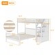 preview thumbnail 7 of 6, Twin Over Full Bunk Bed, Wood L-Shaped Bunk Beds with Storage Stairs,Bunk Bed Frame with Guardrails and Ladder,White