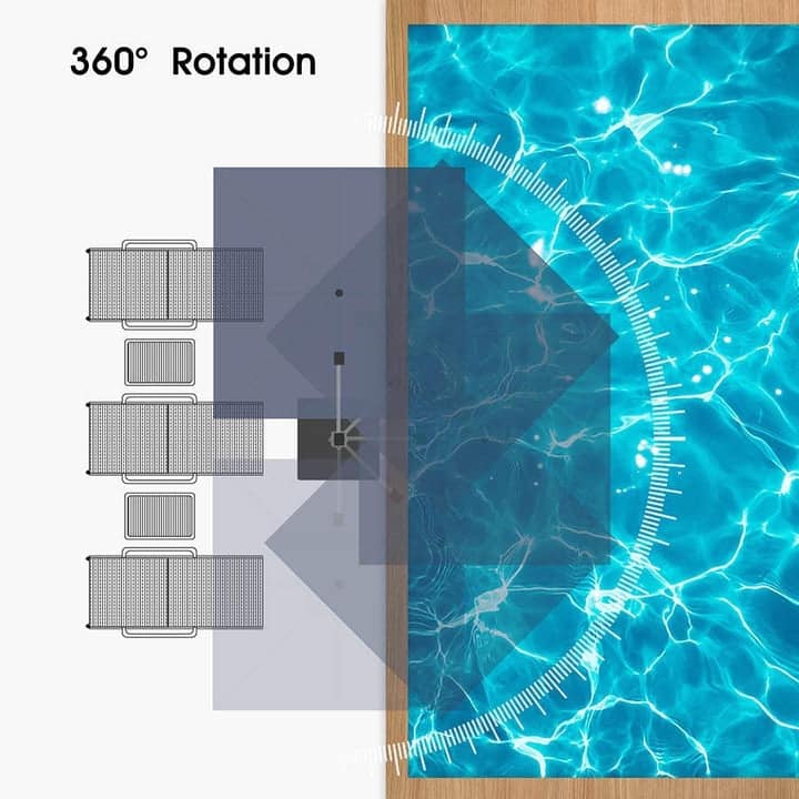 PURPLE LEAF 10ft Square 360 Degree Rotation Patio Offset Umbrella