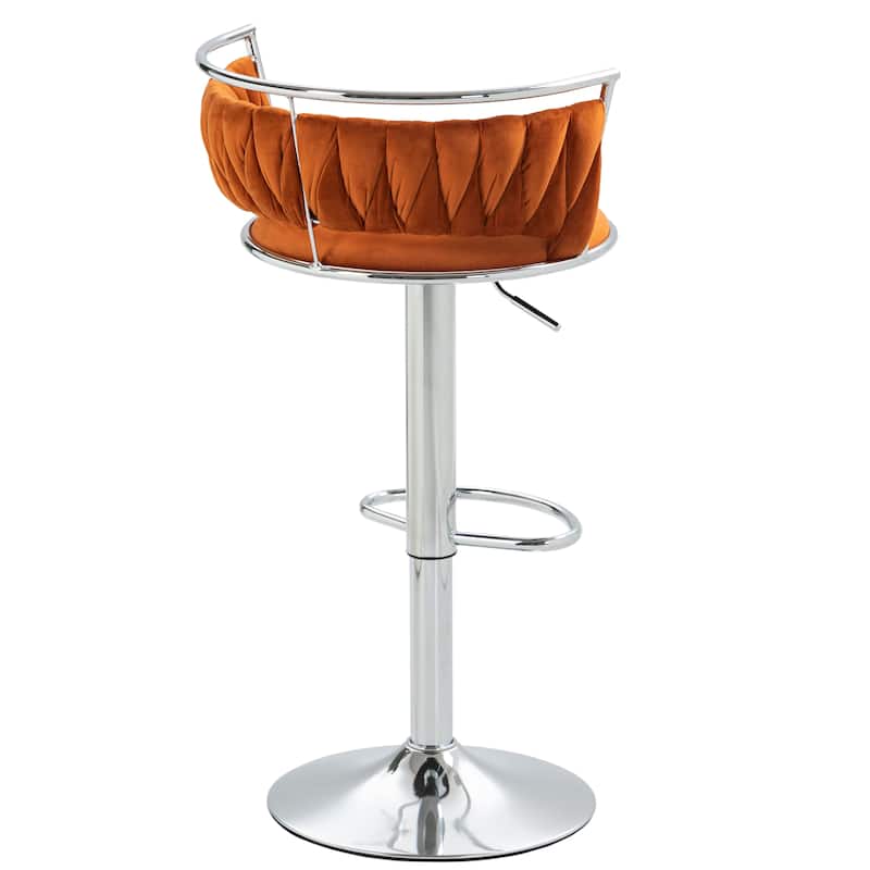 Modern Velvet 26" Adjustable Swivel Bar Stools (Set of 4)