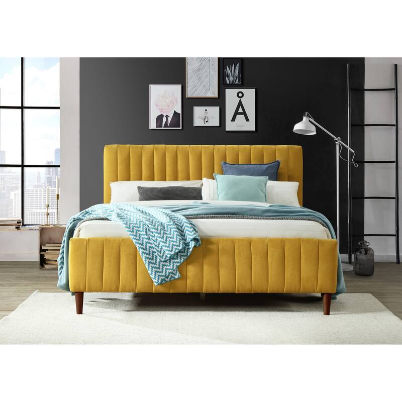 Omax Decor Spencer Upholstered Queen Platform Bed
