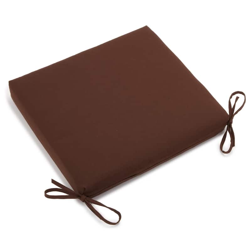 20-inch by 19-inch Twill Indoor Chair Cushion (Set of 1, 2, or 4) - 20 x 19 - Single - Chocolate