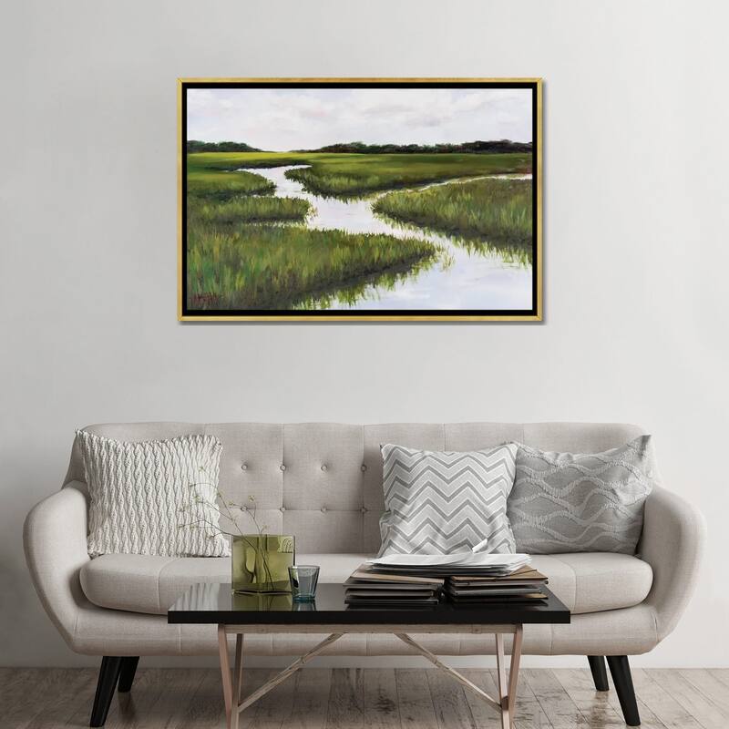 iCanvas "Green Summer Marsh" by April Moffatt Framed Canvas Print