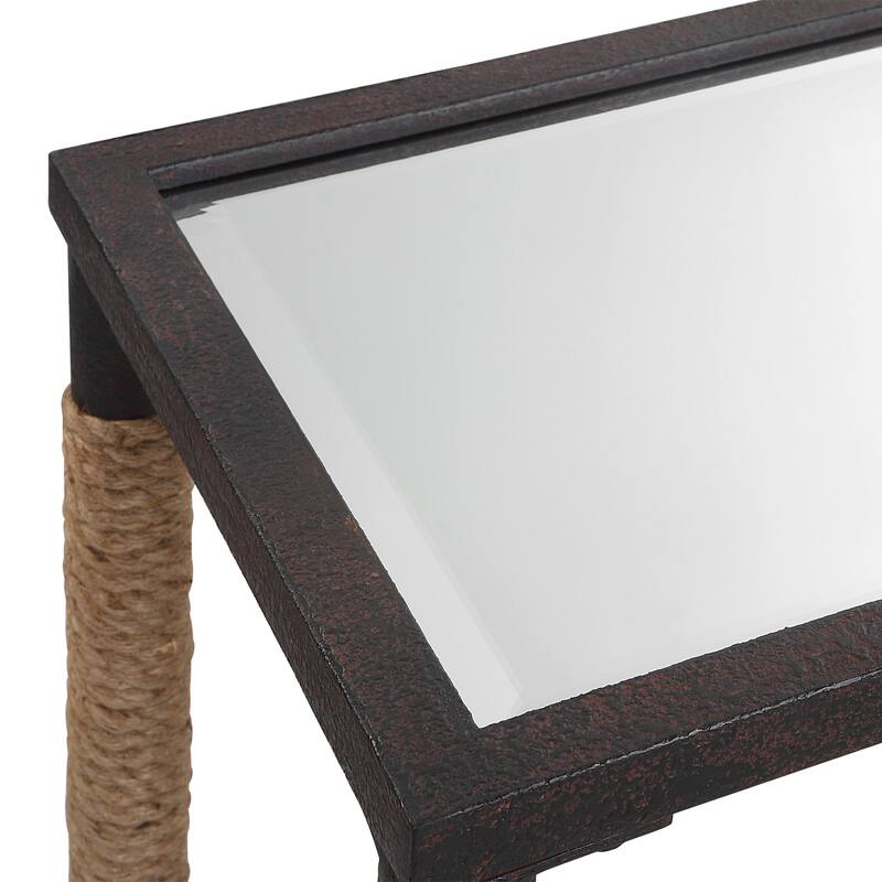 Uttermost 22880 14" Wide Iron, MDF, and Rope Sofa Table