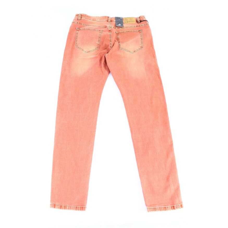 orange skinny jeans mens
