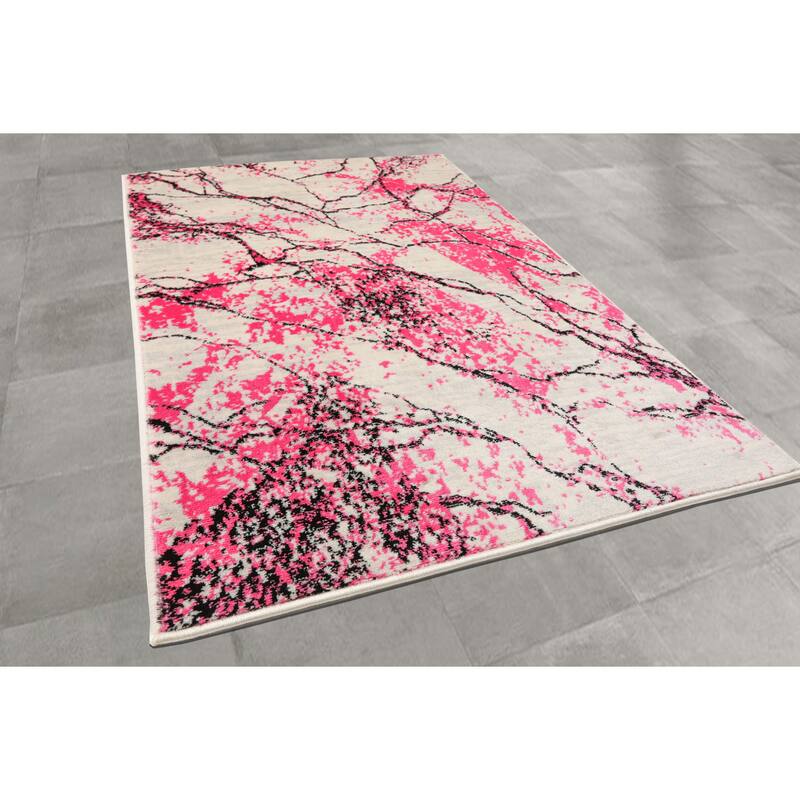 Polypropylene Lightning Moder Oriental Area Rug