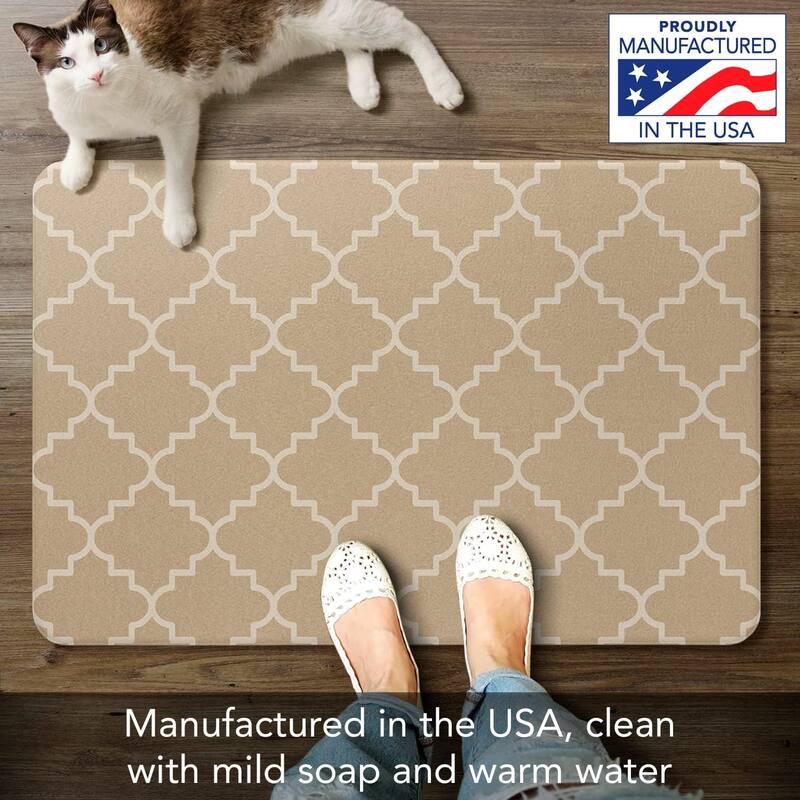 Pebble Quatrefoil 30” x 20” Comfort Floor Mat Manufactured in The USA