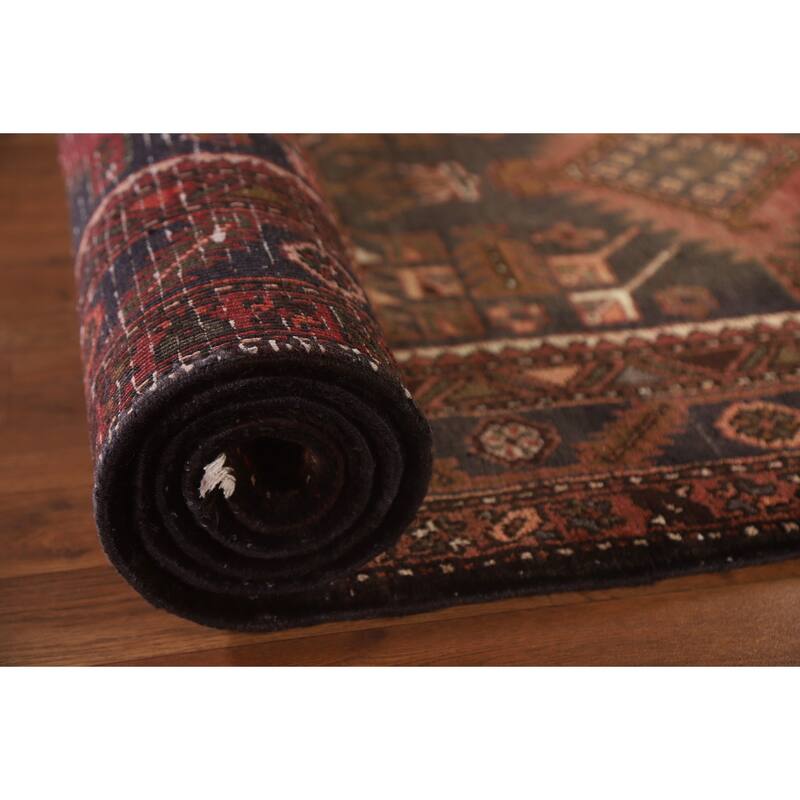 Heriz Persian Vintage Runner Rug Hand-knotted Wool Carpet - 3'8"x 11'4"