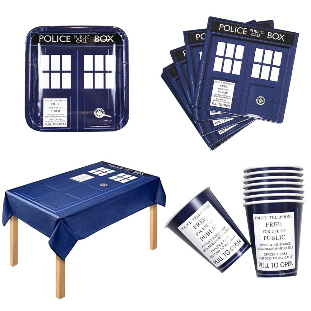 Shop Black Friday Deals On Doctor Who Party Bundle For 16 With Table Cloth Paper Plates Cups And More Multi Overstock 31412467