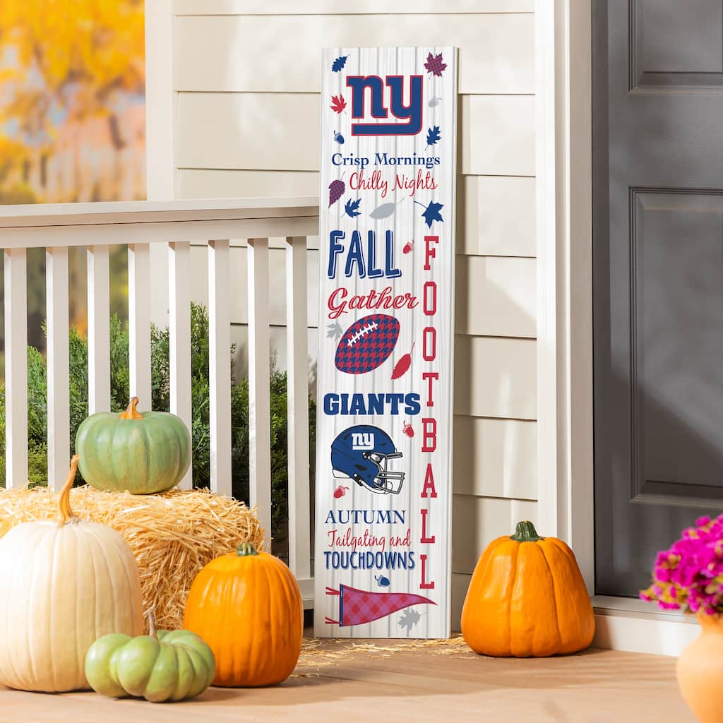 47" Double Sided Seasonal Porch Leaner, New York Giants - 47" x 11.25"