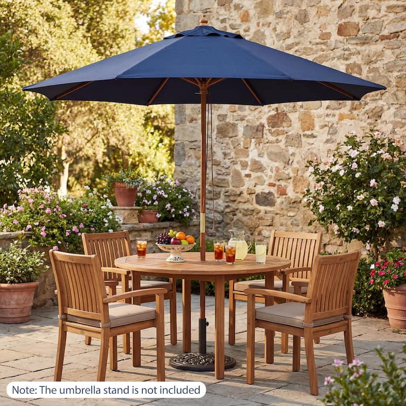 Gymax 9 FT Patio Umbrella w/Adjustable Height Rope Pulley Lift Vented