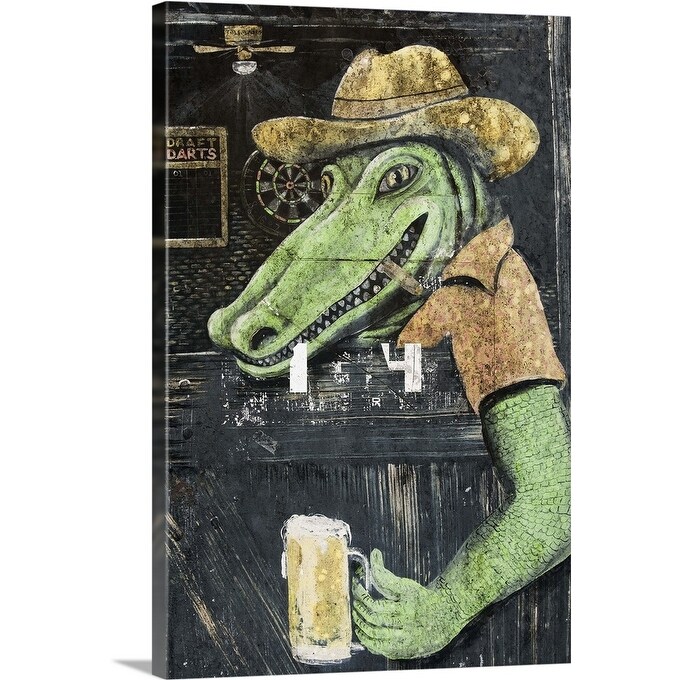 Shop Rustic Bar Door With Mural Of Alligator Holding Draft Beer