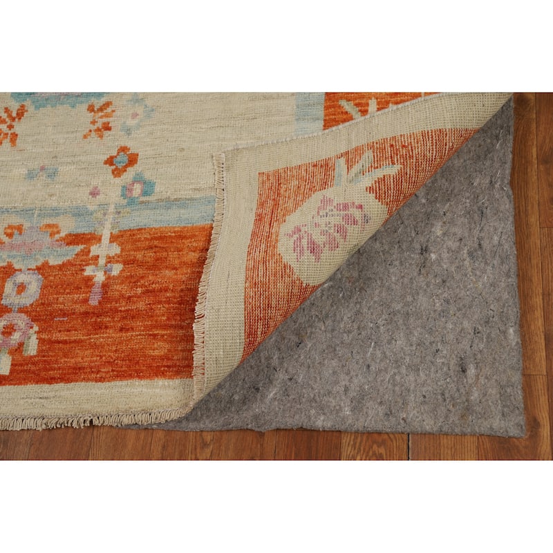 Vegetable Dye Floral Art Deco Turkish Area Rug Handmade Wool Carpet - 6'10"x 9'11"