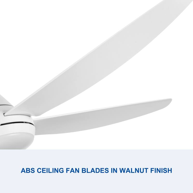 56 in. Dimmable Integrated LED Indoor White Ceiling Fan with Reversible Motor and Remote - 56 INCHES