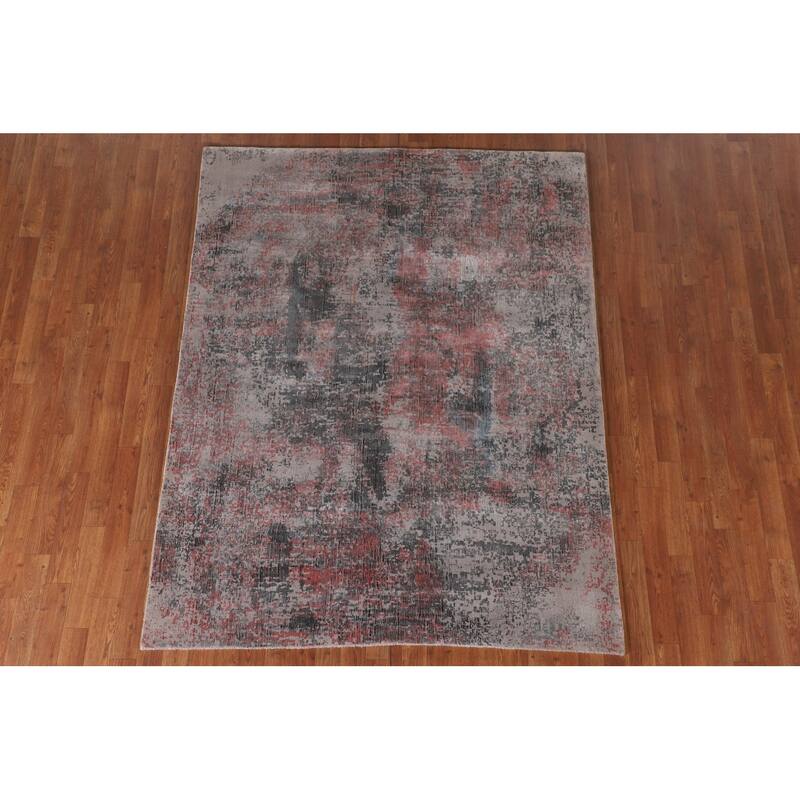 All-Over Abstract Modern Area Rug Hand-Knotted Wool Carpet - 5'3" x 6'10"