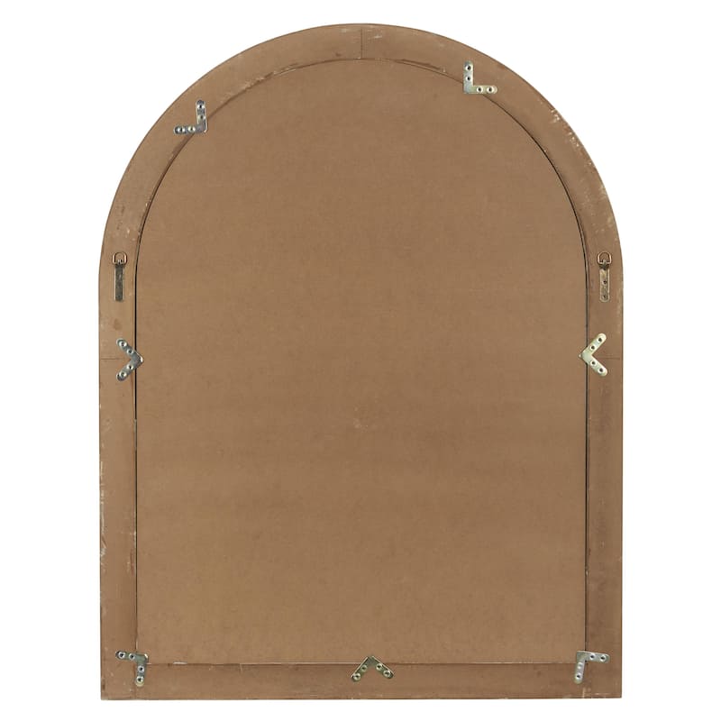 Wood Window Pane Inspired Wall Mirror with Arched Top and Distressing - Gray or White - Roche River Decor