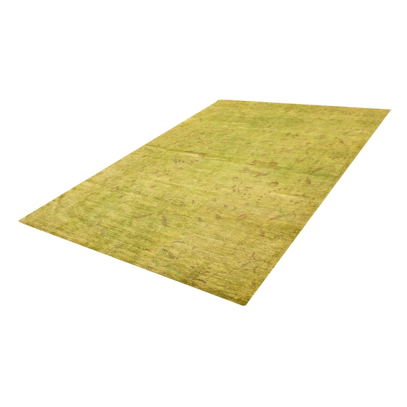 ECARPETGALLERY Hand-knotted Vibrance Lime Wool Rug - 9'7 x 13'2