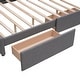 preview thumbnail 24 of 22, Queen Size Bed with 2 Storage Drawers and a Twin XL Trundle, Upholstered Platform Queen Bed Frame with Tufted Headboard