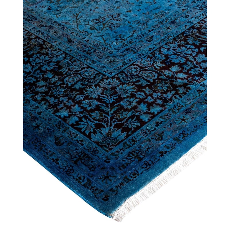 Fine Vibrance One-of-a-Kind Hand-Knotted Area Rug - Blue, 8' 1" x 10' 3" - 8' 1" x 10' 3"