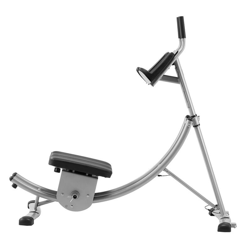 Grey Adjustable AB Workout Machine Equipment Core Abdominal Trainers with Steel Frame
