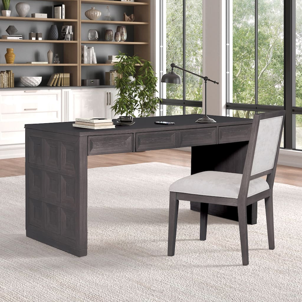 Furniture of America Durem Modern Classic 60" Writing Desk with Drawers and Keyboard Tray