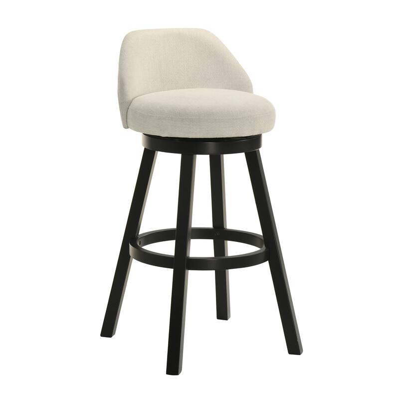 Erika Upholstered Swivel Bar Stool, Counter Height Barstool with Fabric Seat