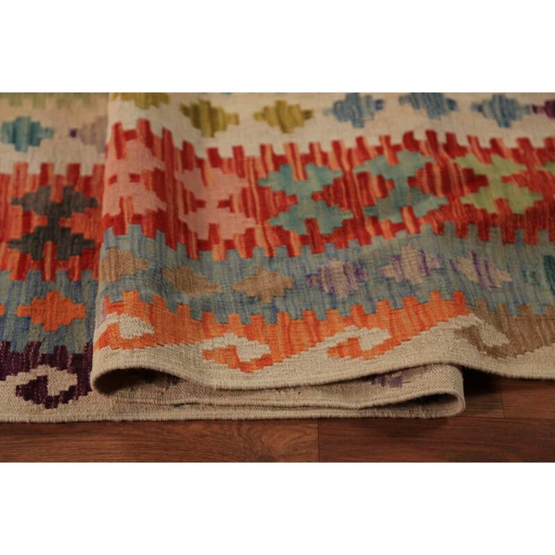 Kilim Oriental Rug Flatweave Reversible Multi-Color Wool Carpet - 10'2"x 13'4"