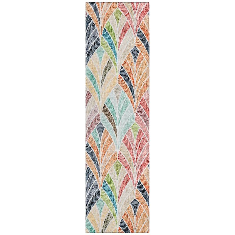 Machine Washable Indoor/ Outdoor Chantille Modern Mosaic Rug